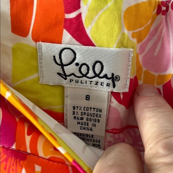 Lilly Pulitzer Palm Beach Rory Skort Multi Kings King Court Patch  SZ 8 Stretch - Picture 3 of 14